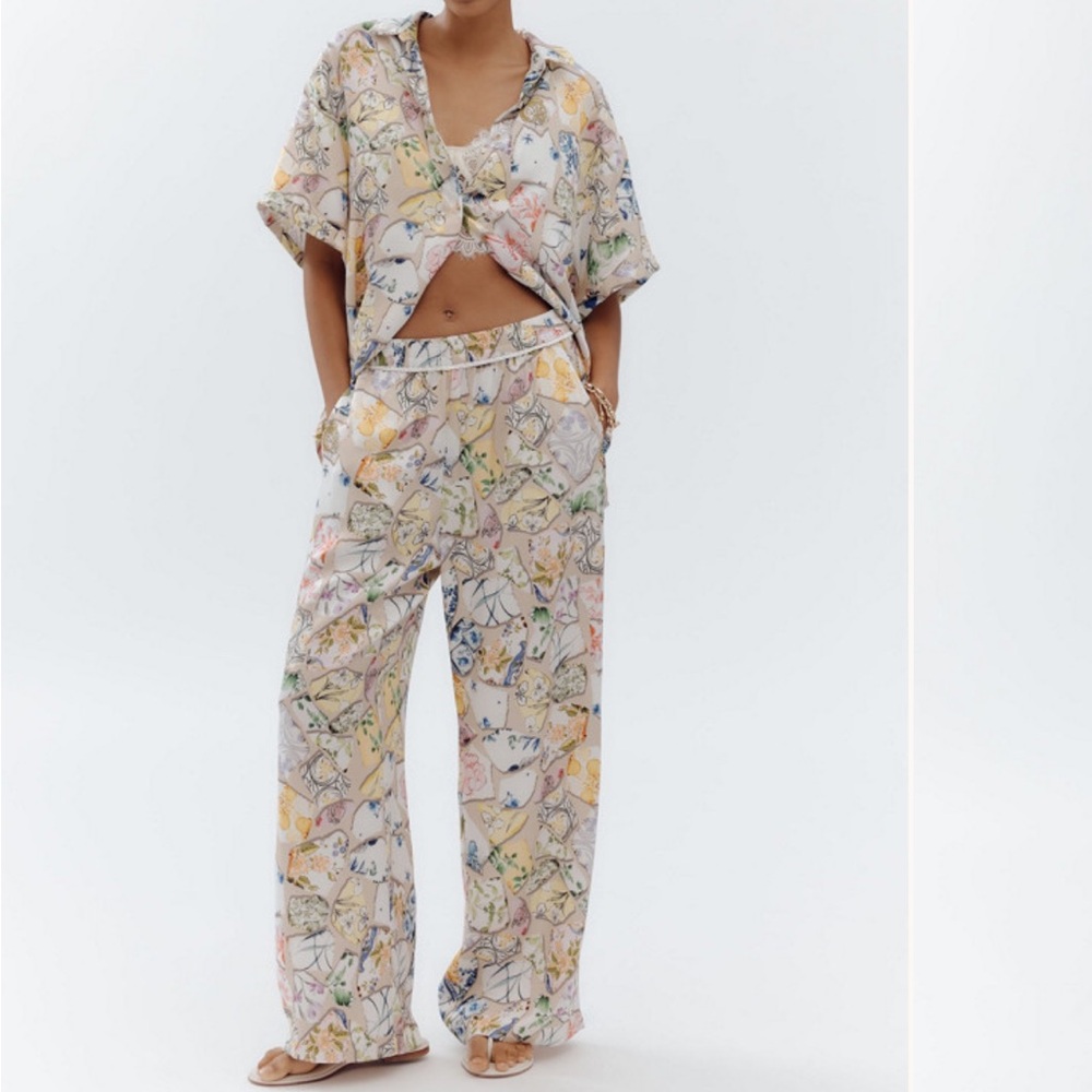 Brooklyn Wide-Leg Pull-On Pants: Printed Edition